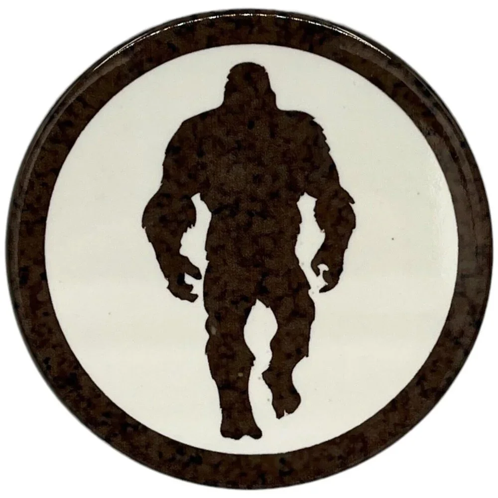 Sasquatch Big Foot Silhouette Marble Pattern Coasters Round Stone Coaster Set
